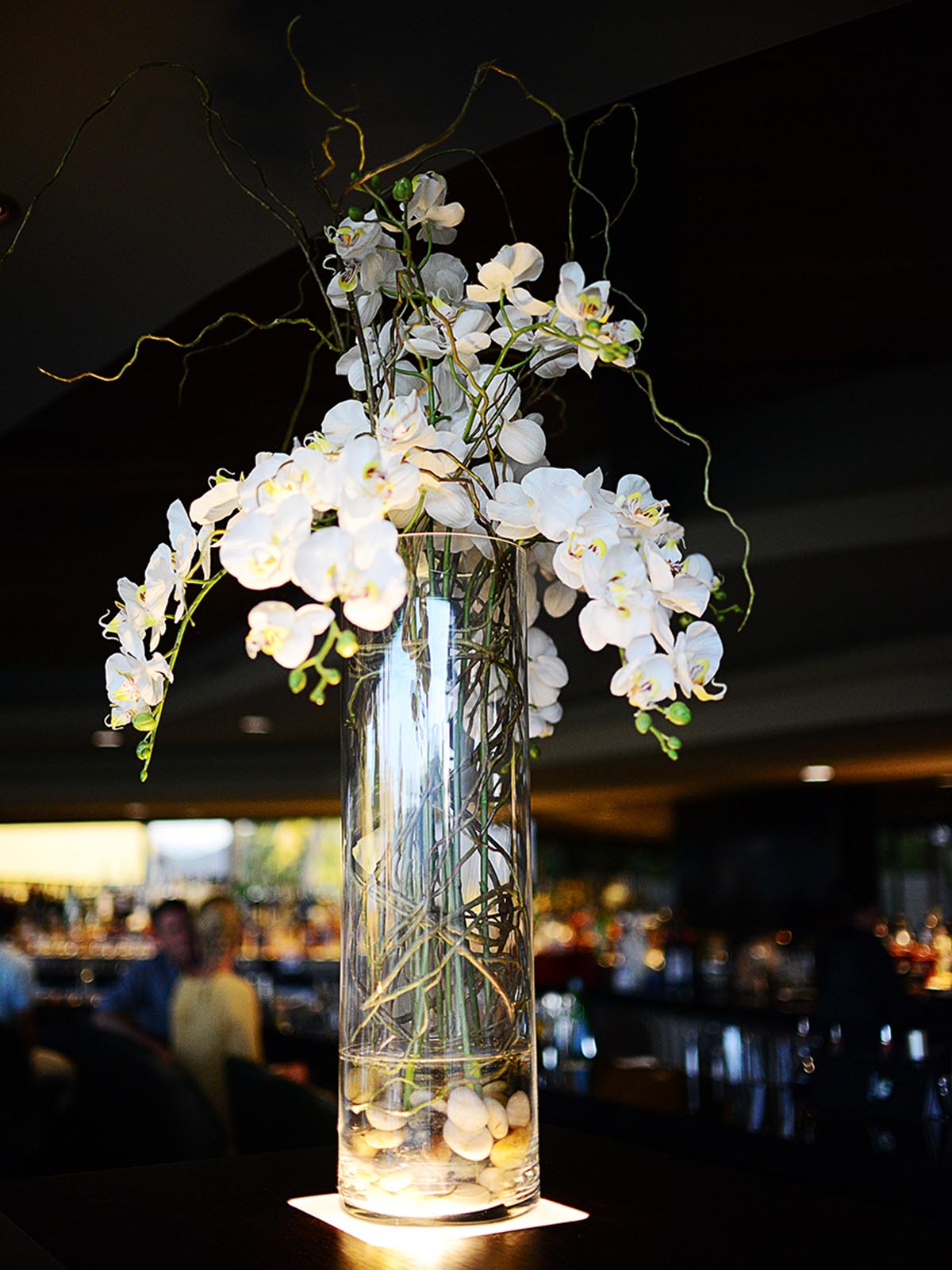 A white flower arrangement.