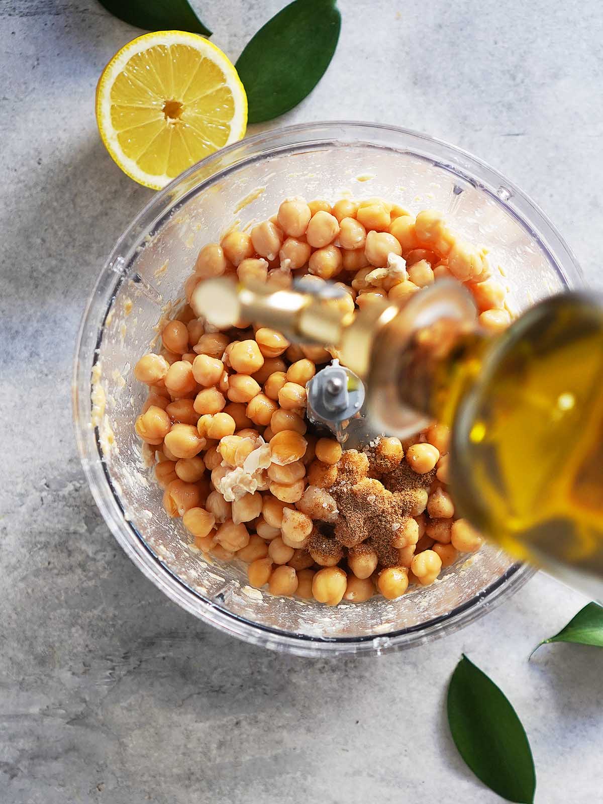 Chickpeas ready to be processed.